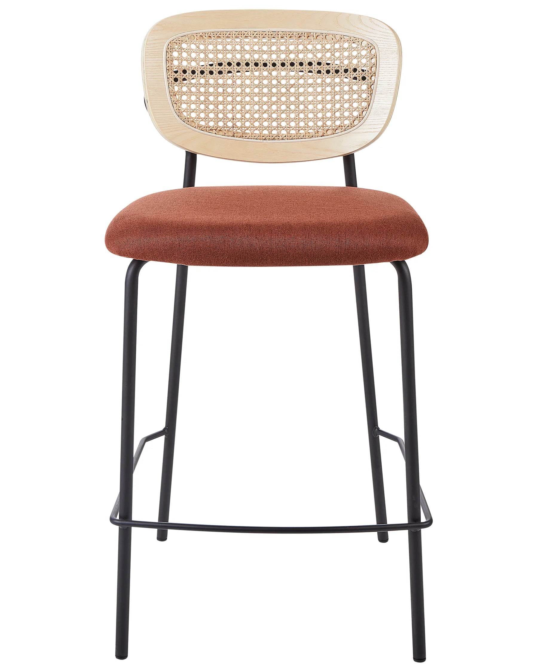 Set of 2 Bar Chairs MAYETTA Rattan Orange
