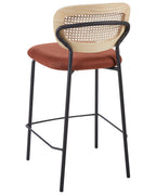 Set of 2 Bar Chairs MAYETTA Rattan Orange