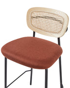 Set of 2 Bar Chairs MAYETTA Rattan Orange