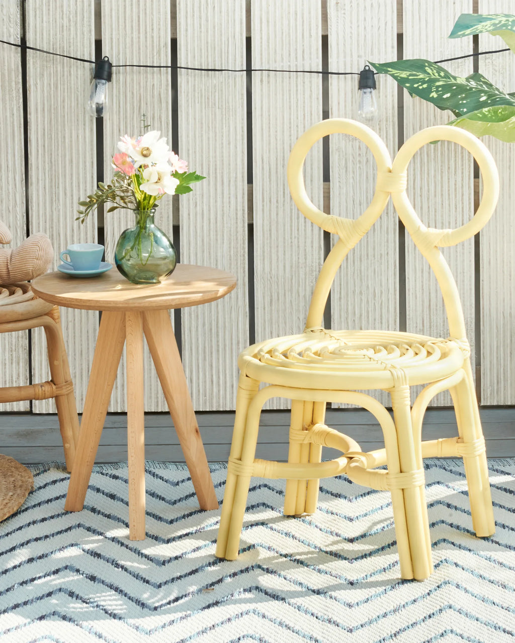 Kids Chair MIRTIA Rattan Yellow