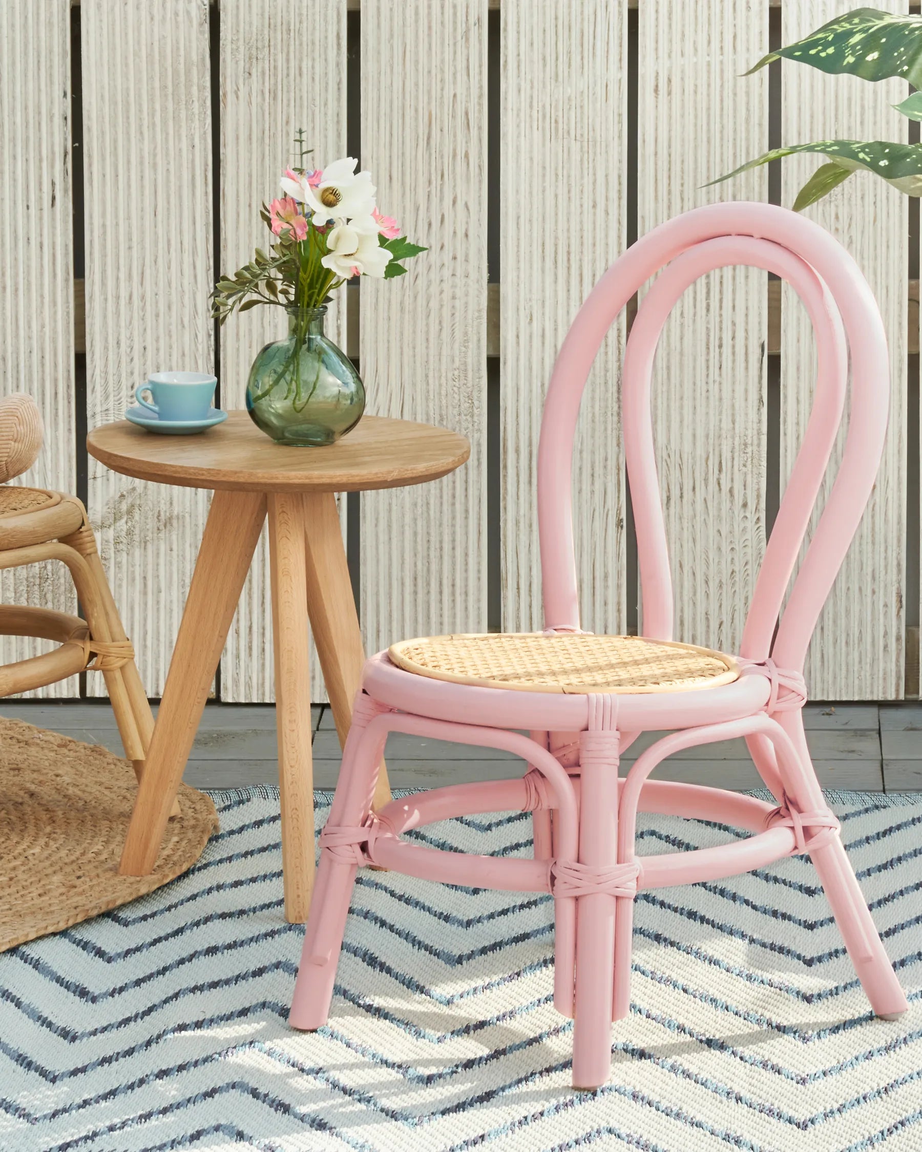Kids Chair KALIVIA Rattan Pink
