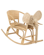 Kids Rocking Chair Elephant AMPOLLINO Rattan Natural