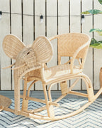 Kids Rocking Chair Elephant AMPOLLINO Rattan Natural