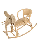 Kids Rocking Chair Elephant AMPOLLINO Rattan Natural