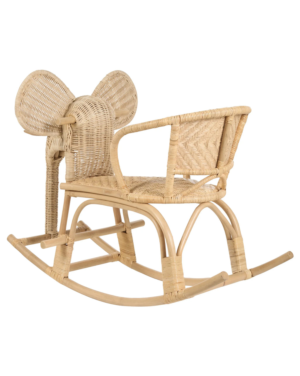 Kids Rocking Chair Elephant AMPOLLINO Rattan Natural