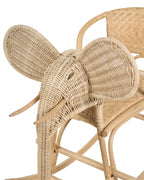 Kids Rocking Chair Elephant AMPOLLINO Rattan Natural