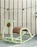 Kids Rocking Chair ASPRIA Rattan Light Green