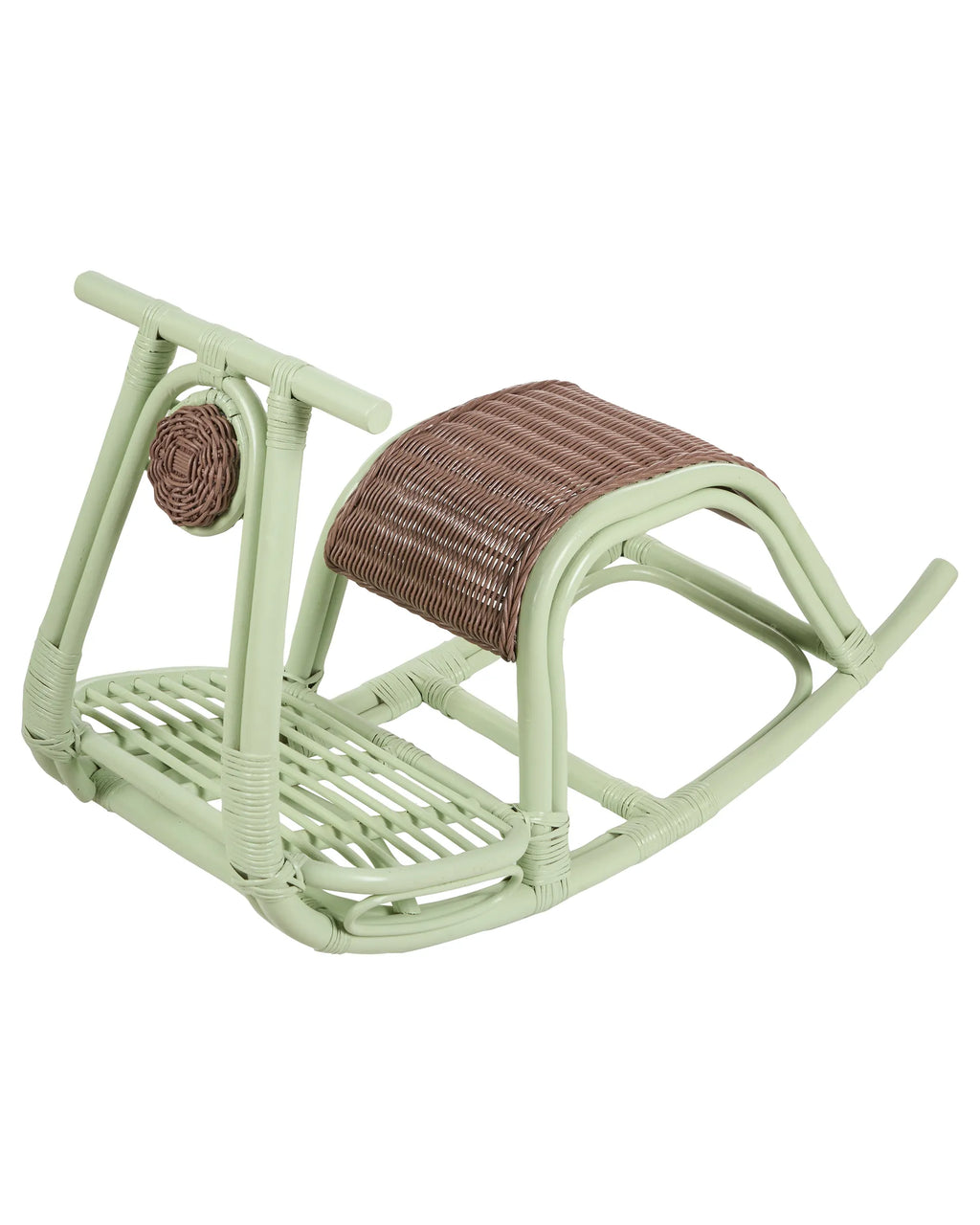 Kids Rocking Chair ASPRIA Rattan Light Green