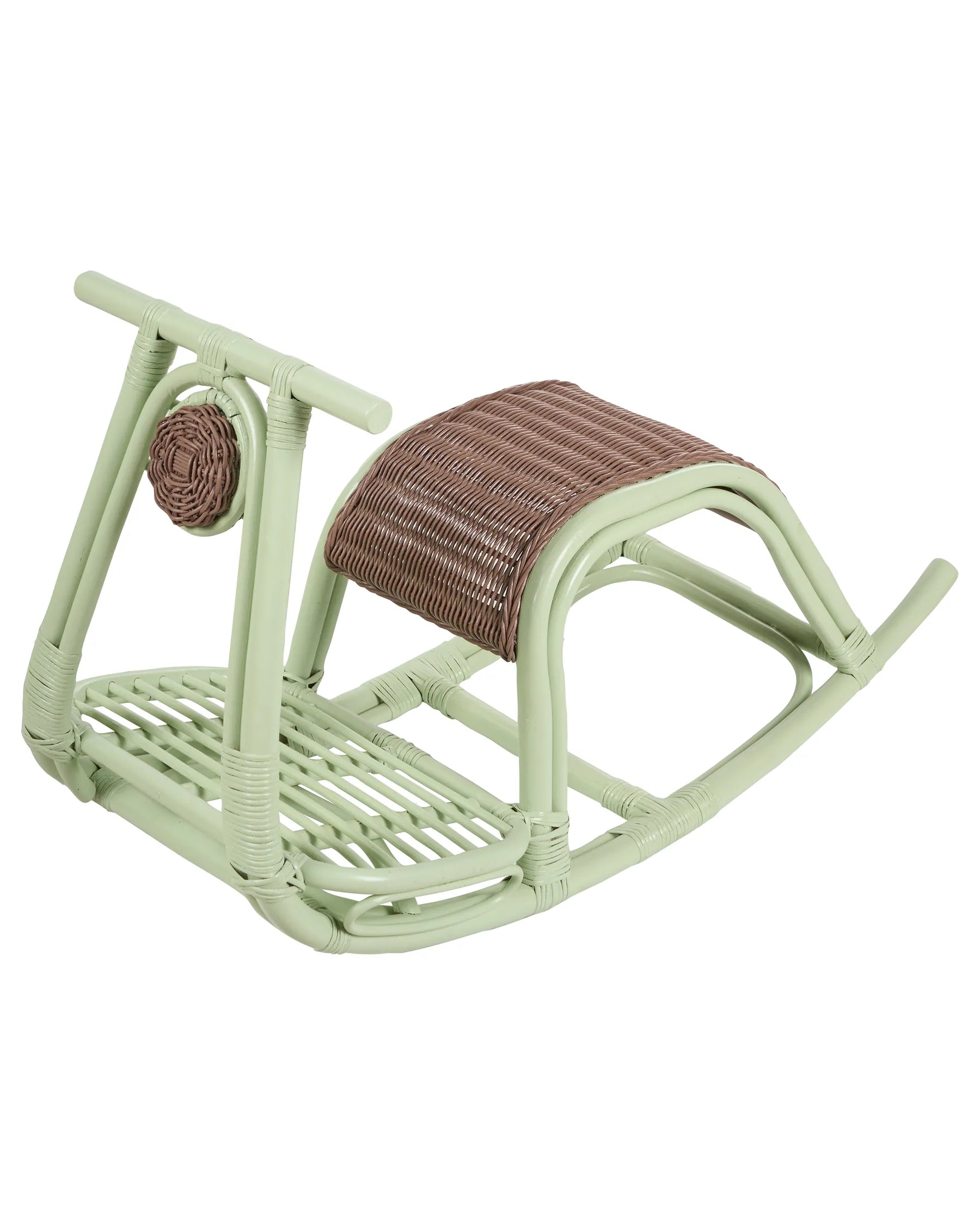 Kids Rocking Chair ASPRIA Rattan Light Green