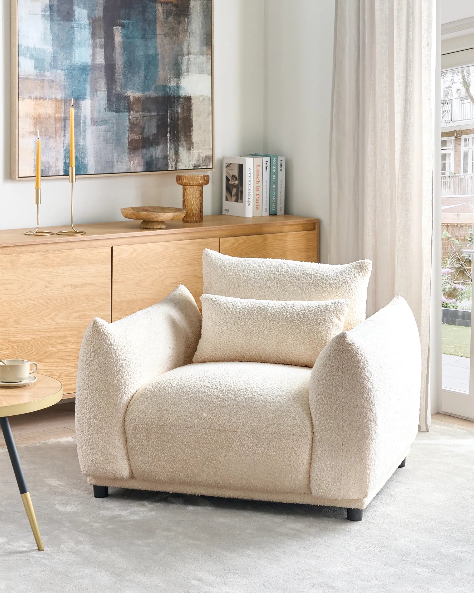 Armchair JAMSA Boucle Off-White