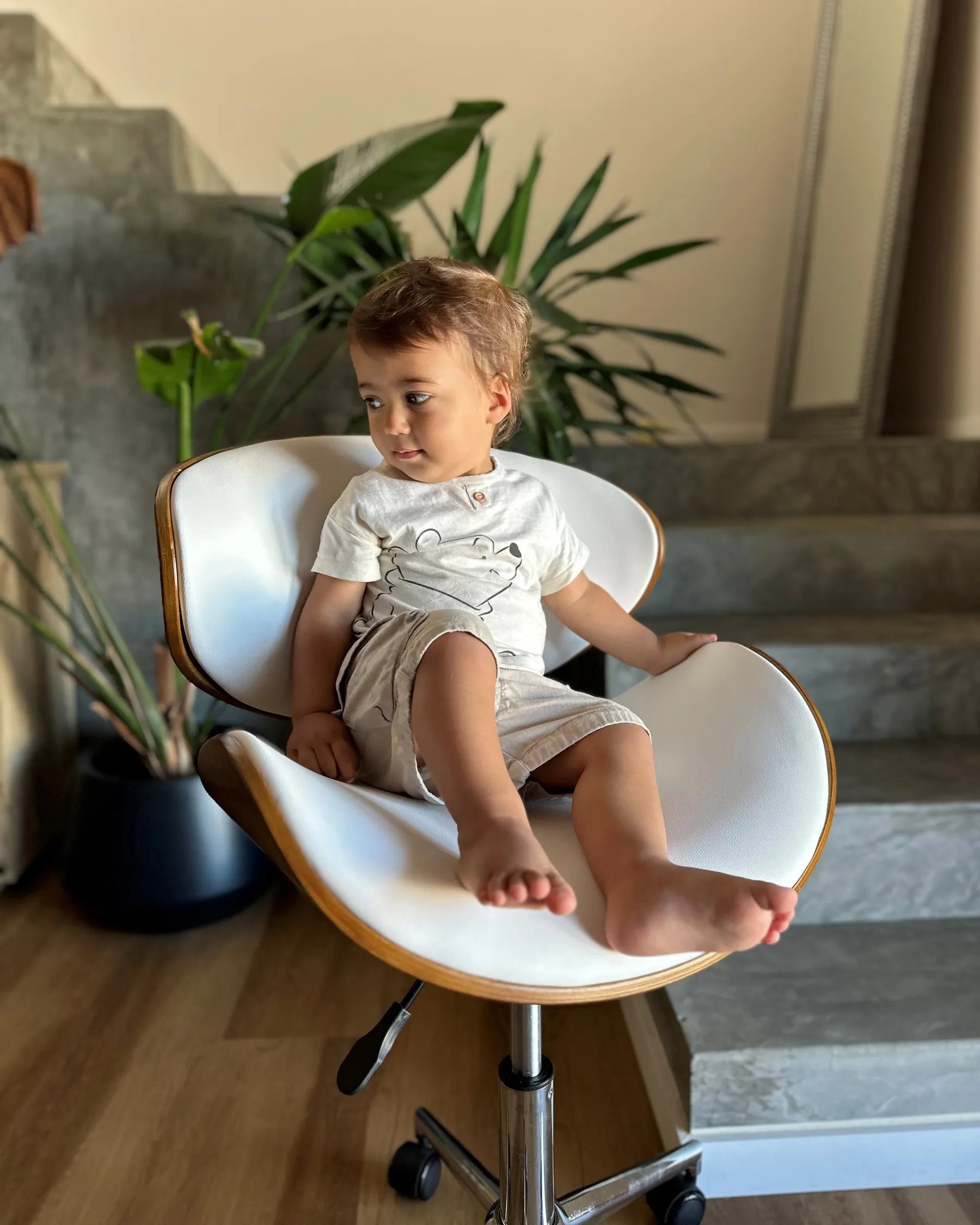 Desk Chair ROTTERDAM Faux Leather White