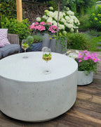 Coffee Table TREZZO 90 cm 90 cm Terrazzo Effect White Terrazzo