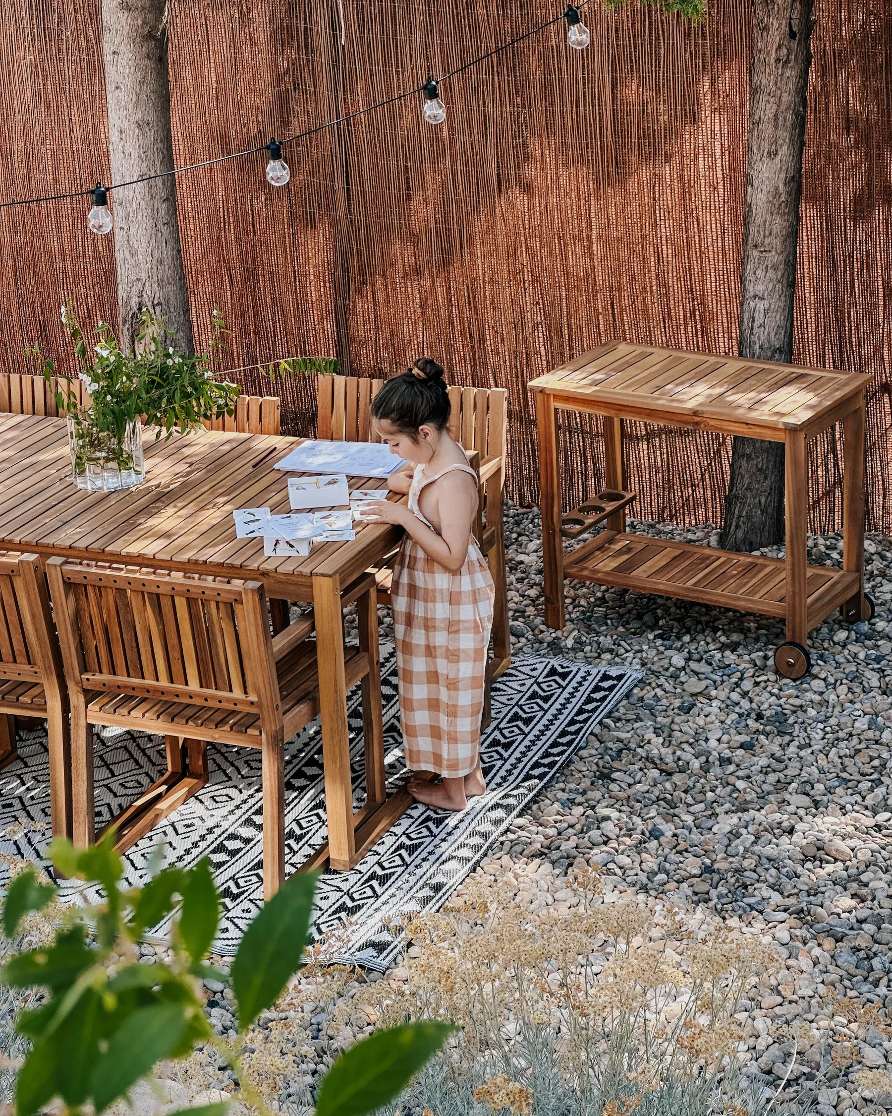 Garden Drinks Trolley SASSARI II Certified Acacia Wood Light Brown