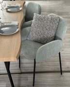 Set of 2 Dining Chairs ALBEE Fabric Mint Green