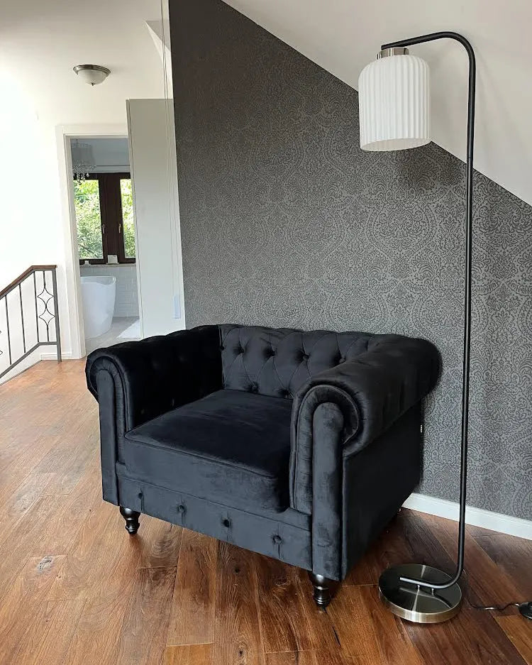 Armchair CHESTERFIELD Velvet Black