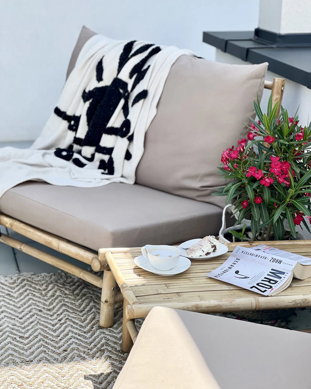 Garden Coffee Table TODI 45 cm 80 cm Bamboo Brown
