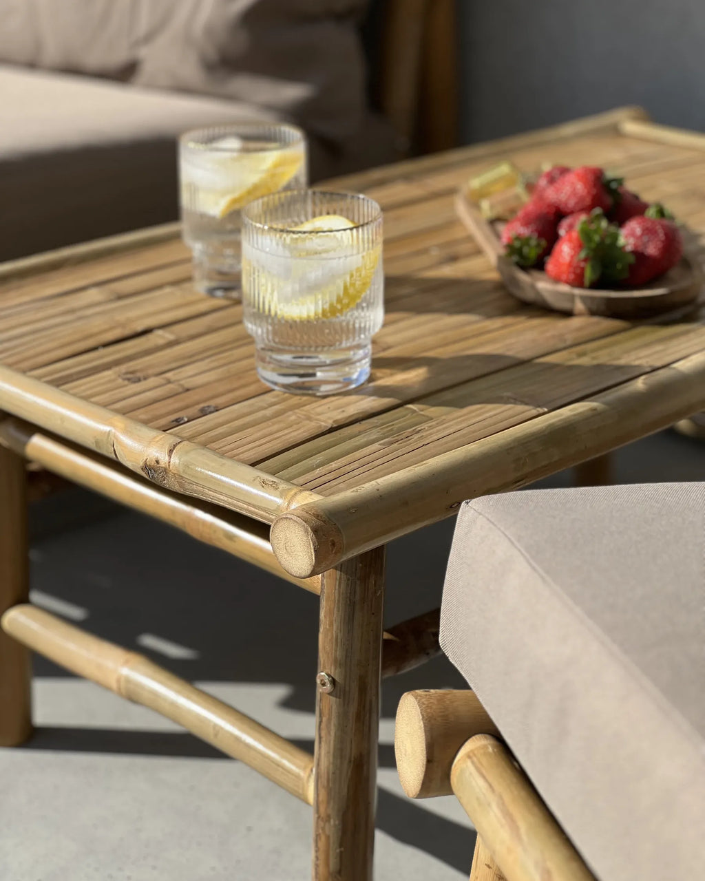 Garden Coffee Table TODI 45 cm 80 cm Bamboo Brown