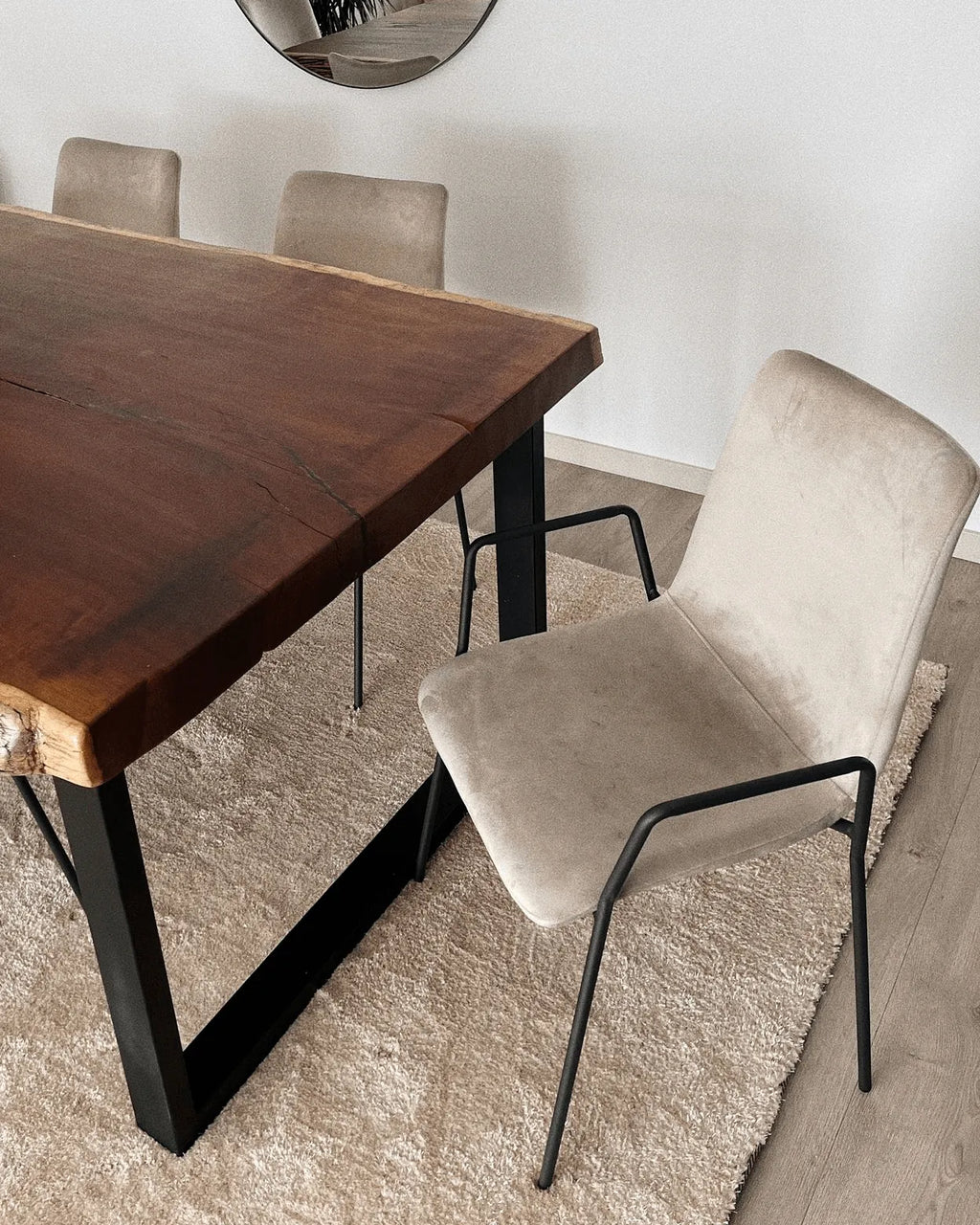 Set of 2 Dining Chairs JEFFERSON Velvet Taupe