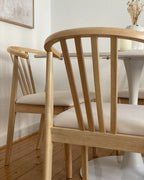 Set of 2 Dining Chairs CRAIG Wood Light Brown/ Beige