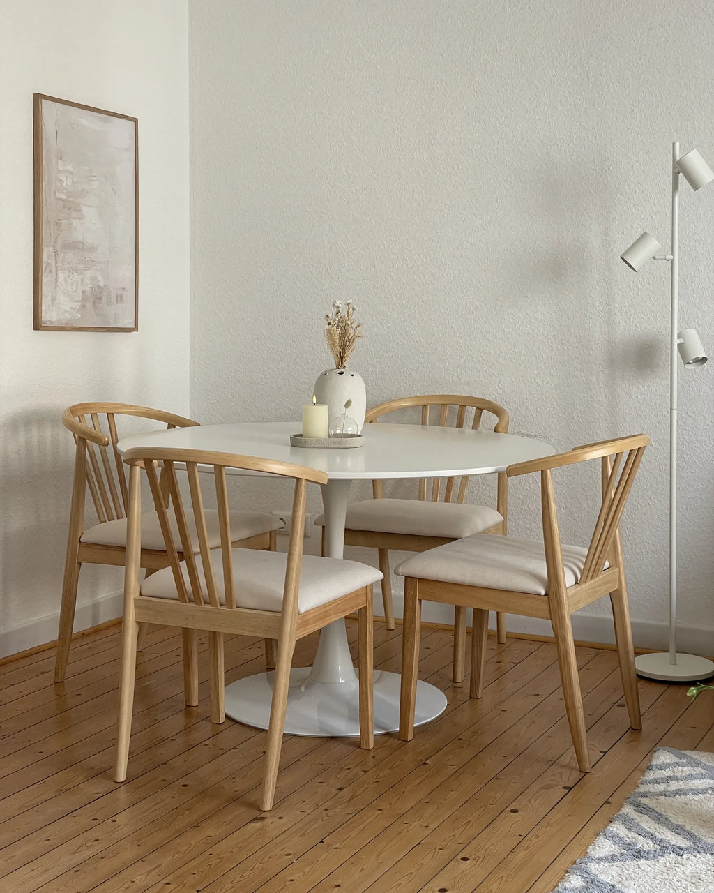 Set of 2 Dining Chairs CRAIG Wood Light Brown/ Beige