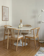 Set of 2 Dining Chairs CRAIG Wood Light Brown/ Beige
