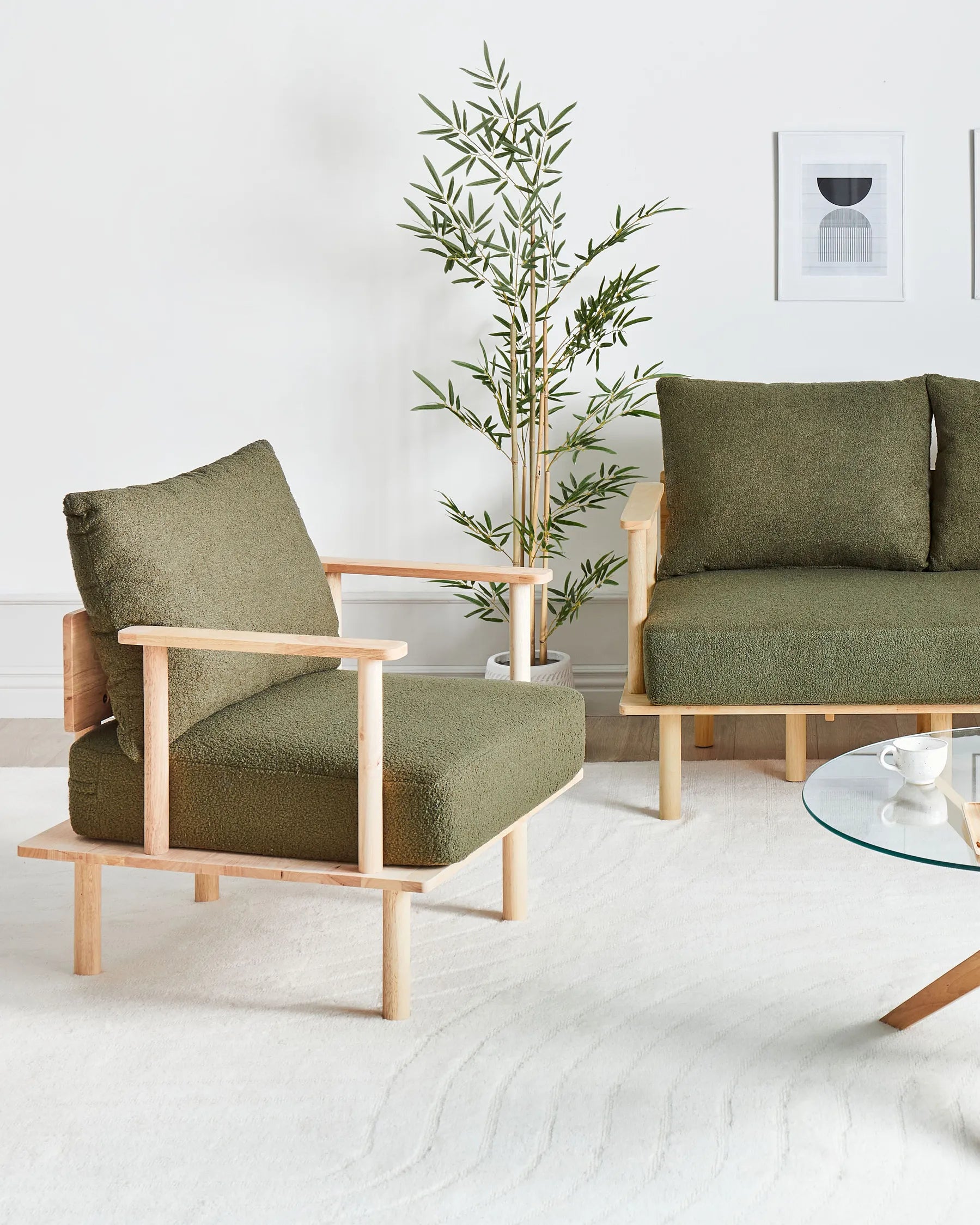Armchair ASKER Boucle Dark Green