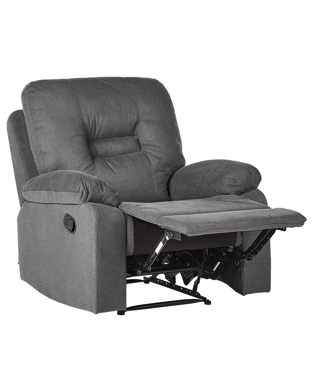 Recliner Chair BERGEN with Footrest Fabric Dark Grey