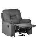Recliner Chair BERGEN with Footrest Fabric Dark Grey