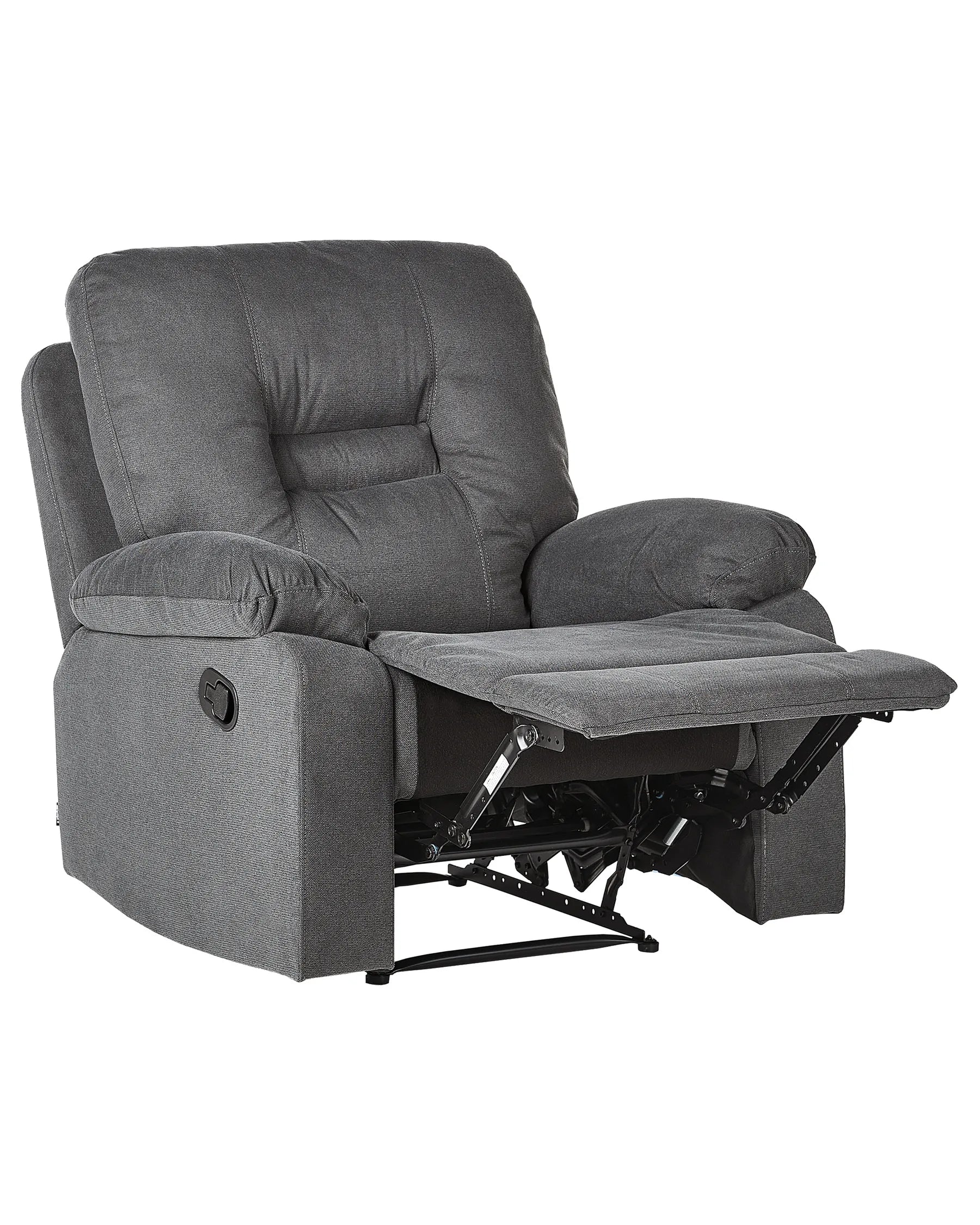 Recliner Chair BERGEN with Footrest Fabric Dark Grey