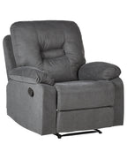Recliner Chair BERGEN with Footrest Fabric Dark Grey