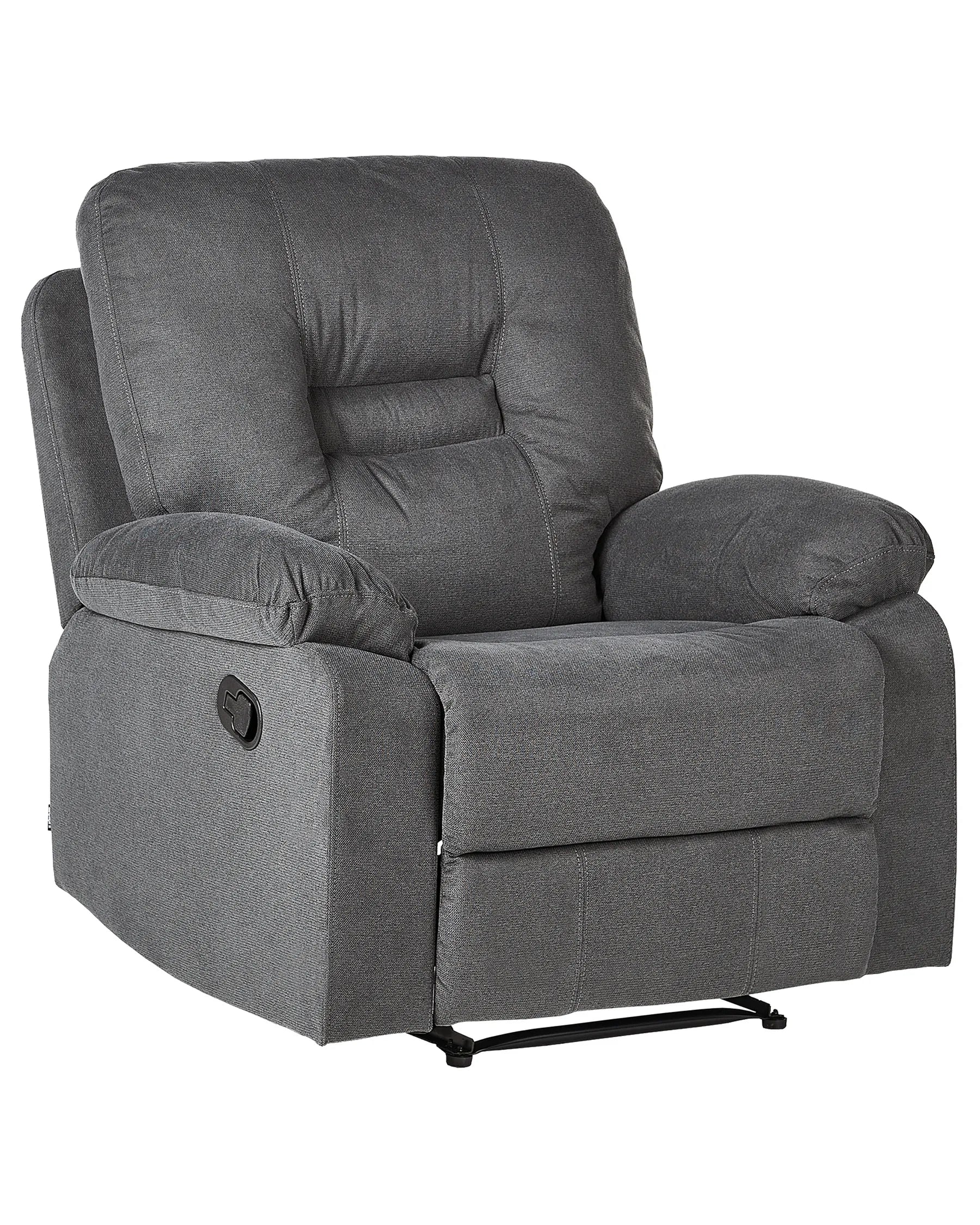 Recliner Chair BERGEN with Footrest Fabric Dark Grey