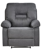 Recliner Chair BERGEN with Footrest Fabric Dark Grey