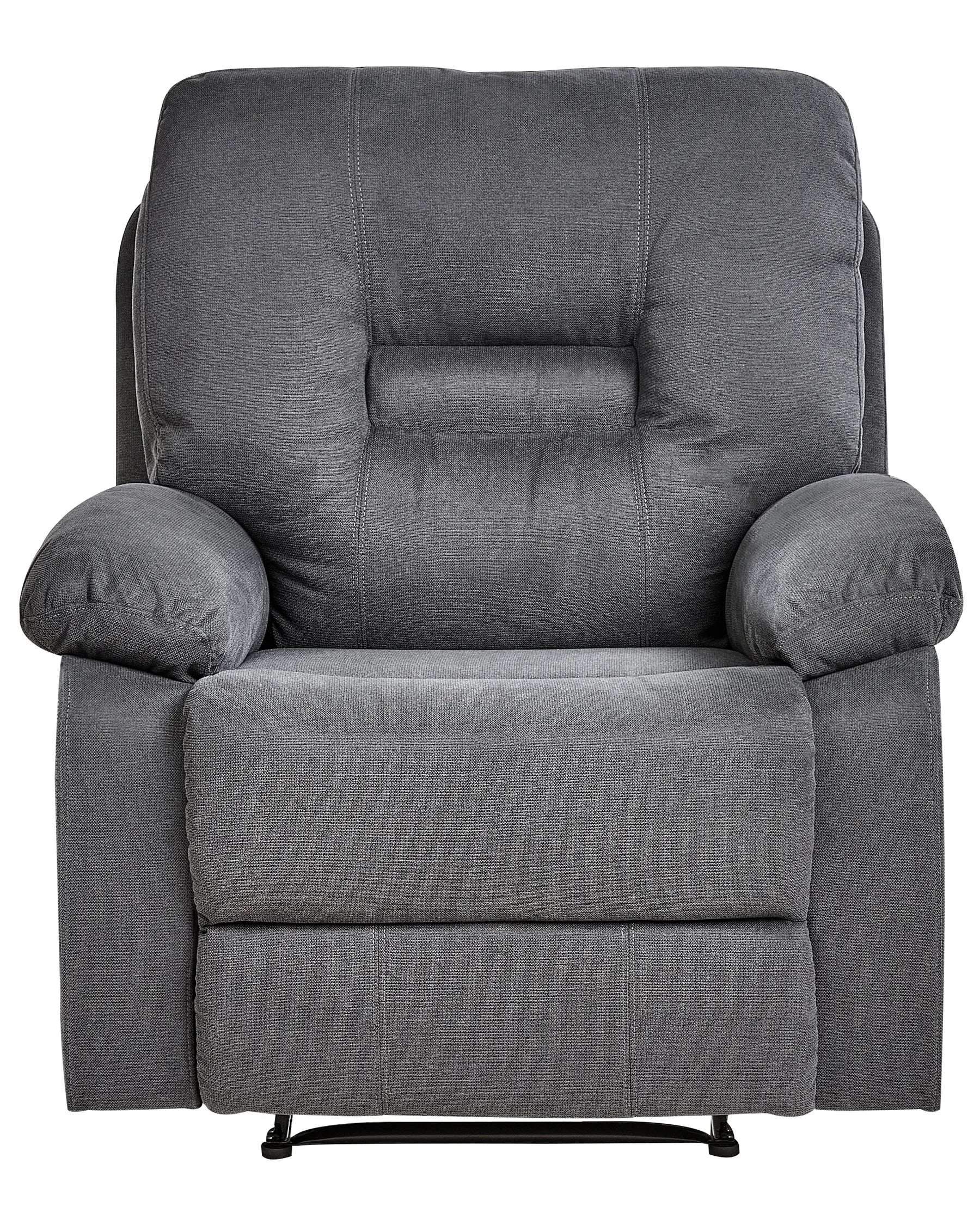 Recliner Chair BERGEN with Footrest Fabric Dark Grey
