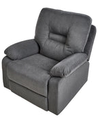 Recliner Chair BERGEN with Footrest Fabric Dark Grey