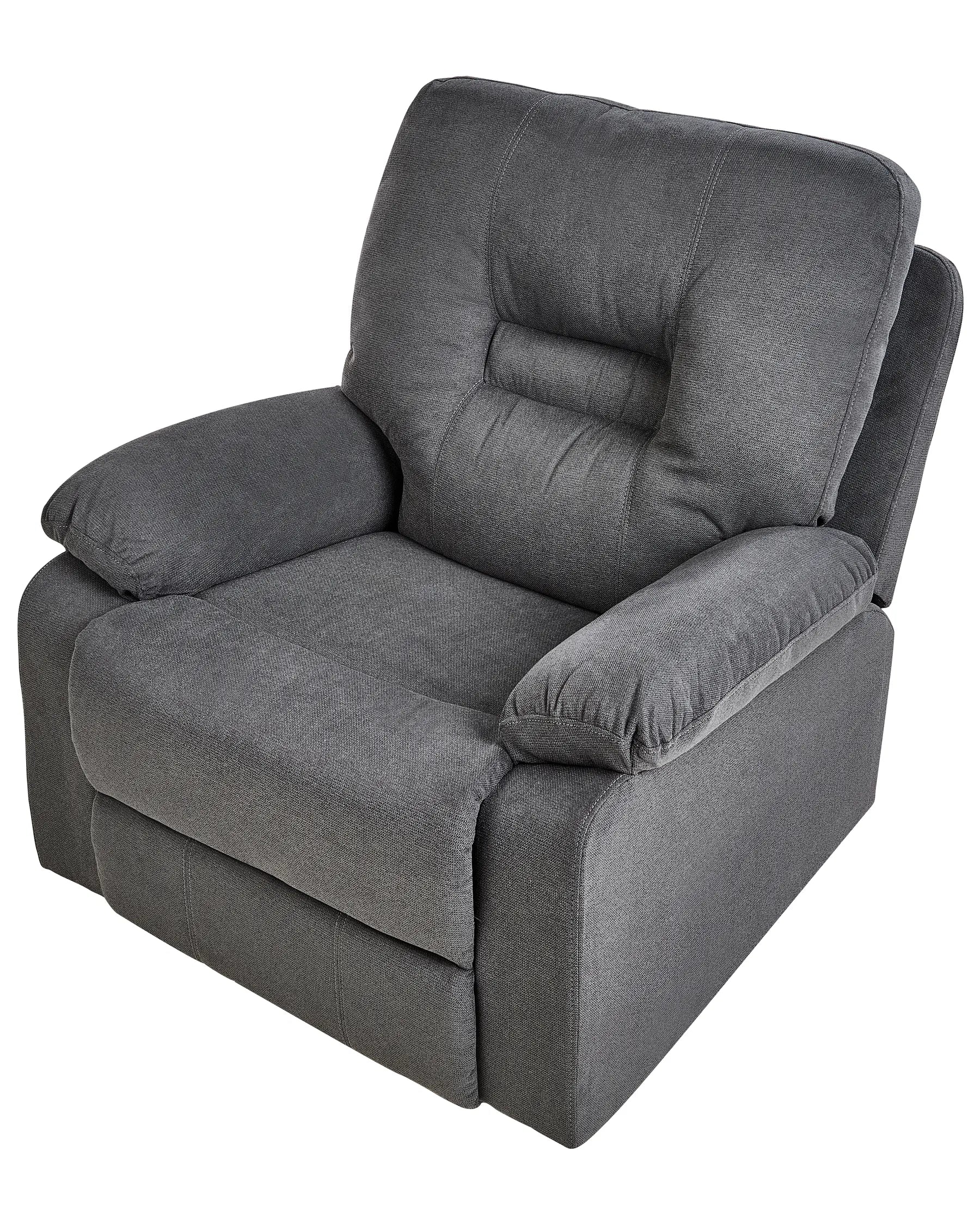 Recliner Chair BERGEN with Footrest Fabric Dark Grey