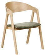 Set of 2 Dining Chairs YUBA Wood Dark Green