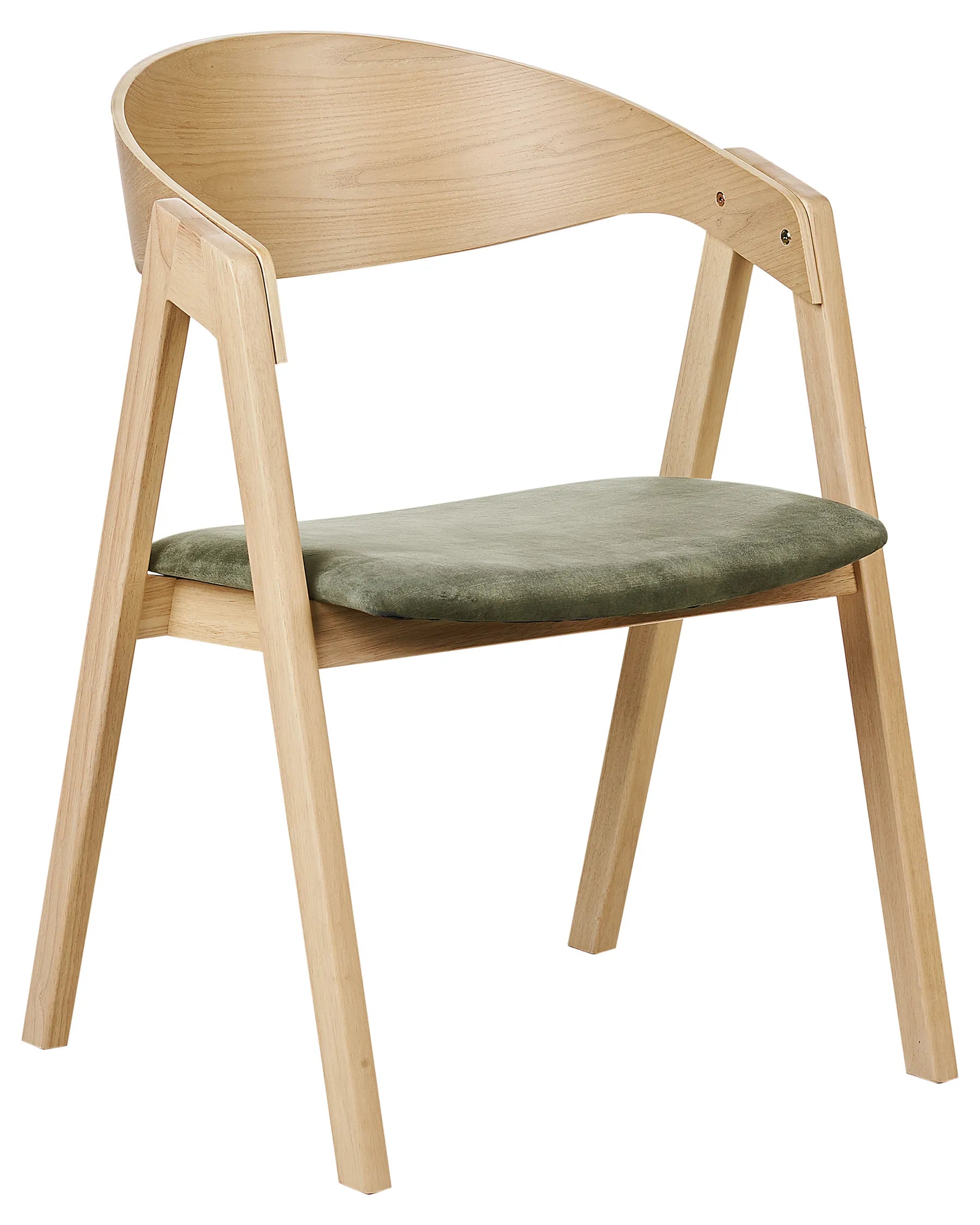 Set of 2 Dining Chairs YUBA Wood Dark Green