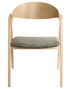Set of 2 Dining Chairs YUBA Wood Dark Green