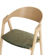 Set of 2 Dining Chairs YUBA Wood Dark Green