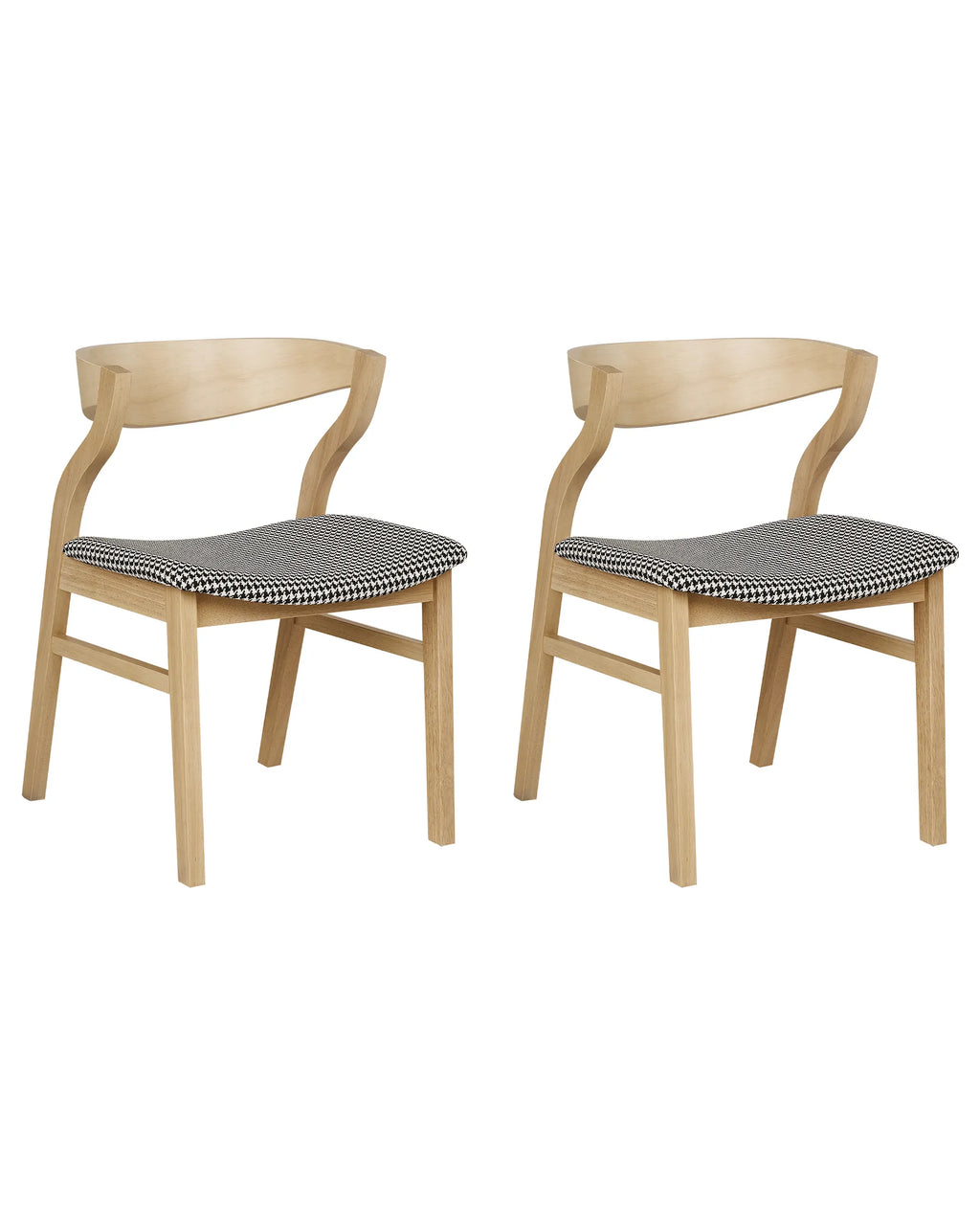 Set of 2 Dining Chairs MAROA Wood Black/ White