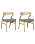 Set of 2 Dining Chairs MAROA Wood Black/ White