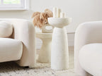 Side Table CADINI 33 cm 33 cm Terrazzo Effect White Terrazzo