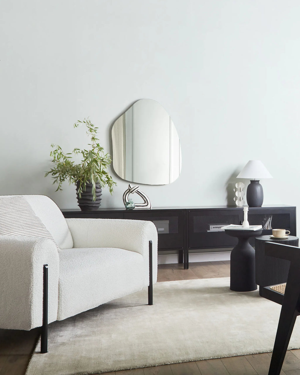 Armchair ASKIM Boucle White