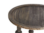 Set of 2 Side Tables MARNOO Mango Wood Dark Brown