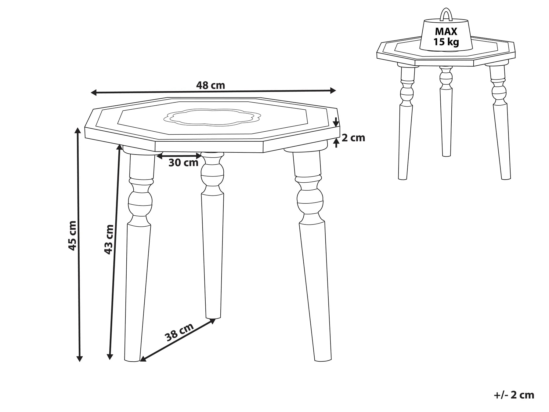 Side Table WANDILO Mango Wood Brown