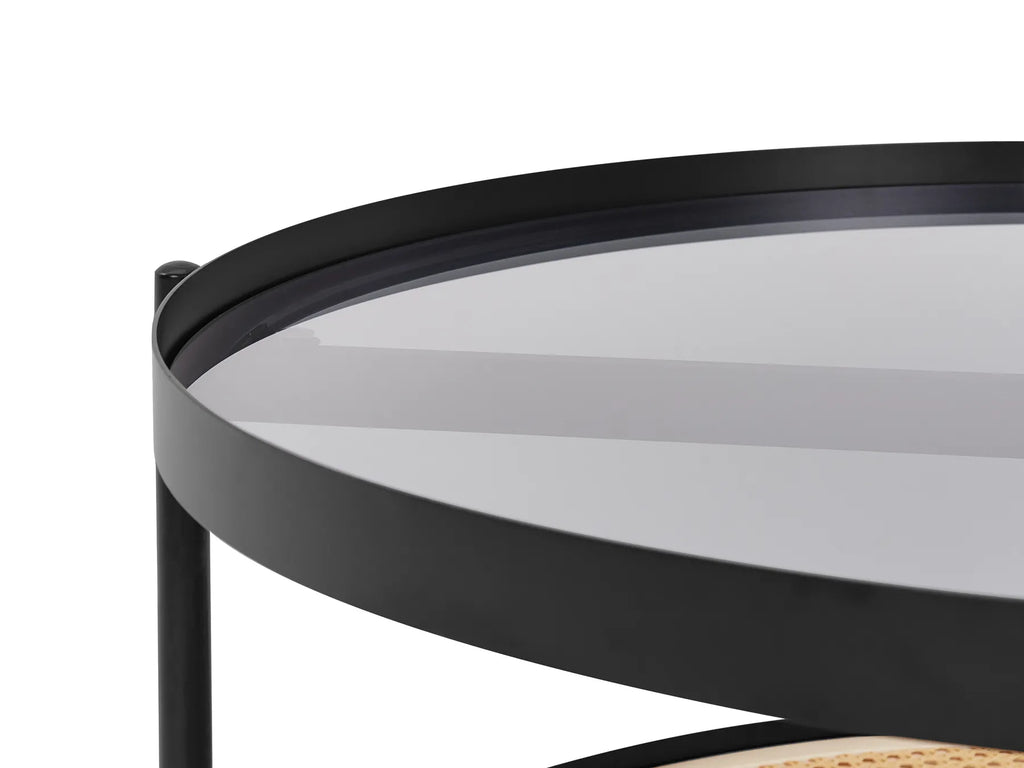 Coffee Table RENO Tempered Glass Black