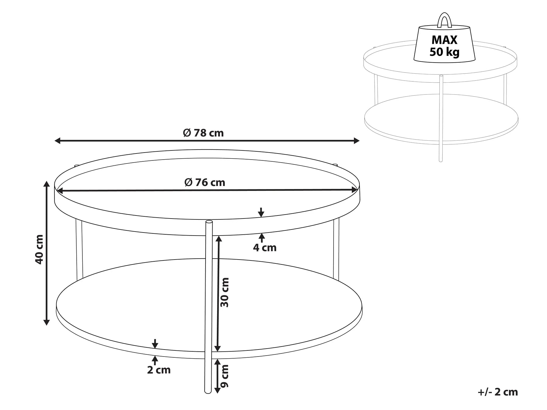 Coffee Table LANDER Light Brown