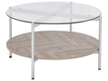 Coffee Table LOVELL Tempered Glass Silver