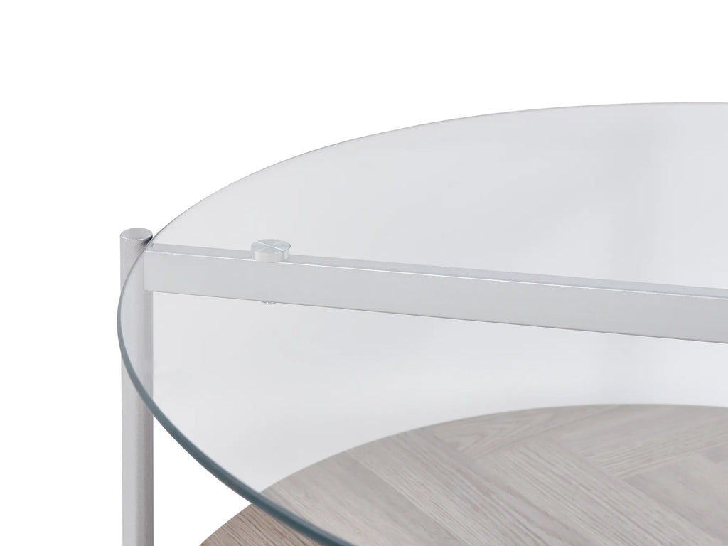 Coffee Table LOVELL Tempered Glass Silver
