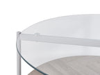 Coffee Table LOVELL Tempered Glass Silver